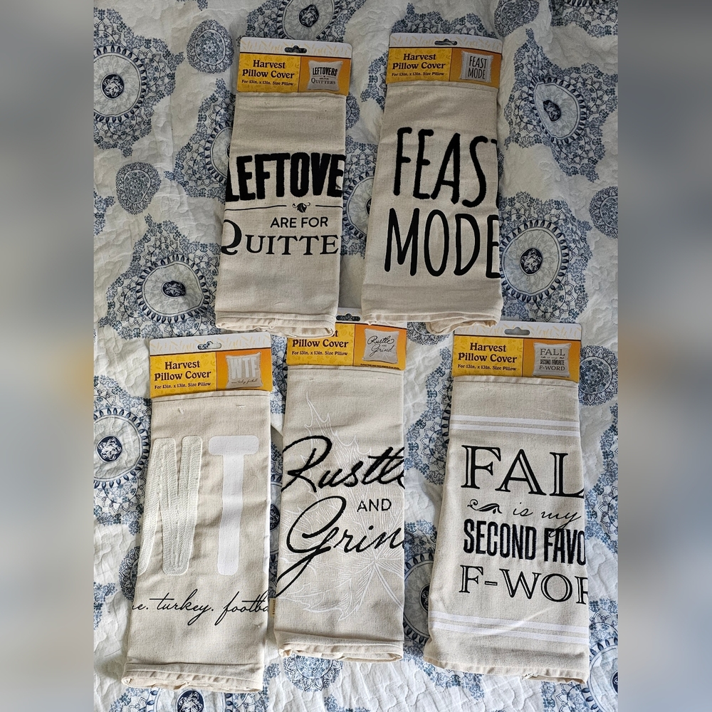 13"X13" Harvest Pillow Covers...5 to choose from